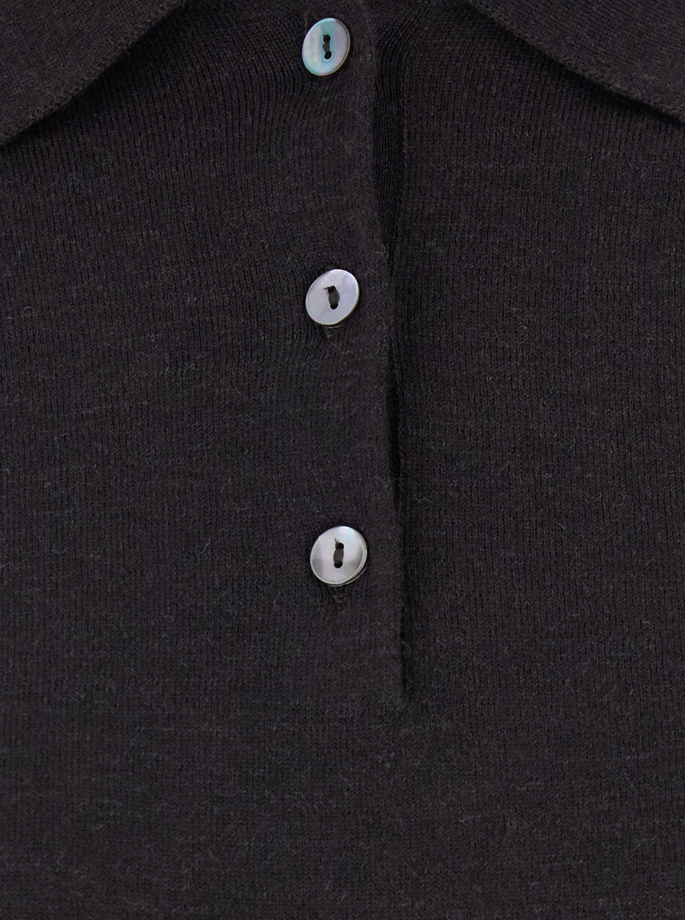 Brown Polo Shirt with Classic Collar and Long Sleeves in Wool Woman Kashmir Elastane Tshirts