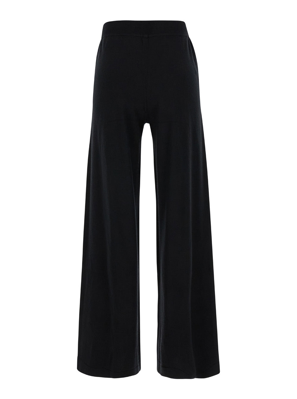 Black Relaxed Pants with Drawstring in Fabric Woman Trousers