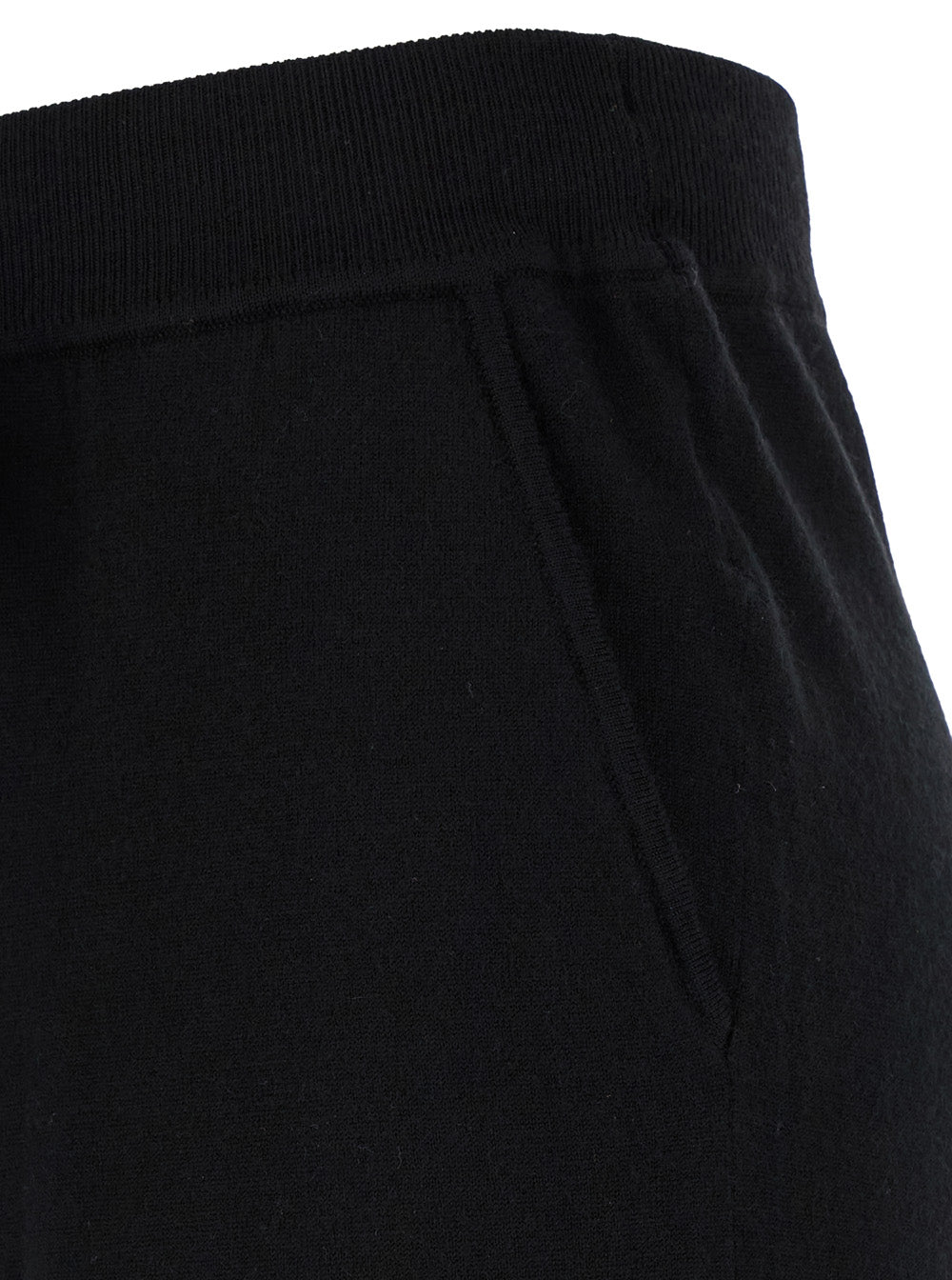 Black Relaxed Pants with Drawstring in Fabric Woman Trousers