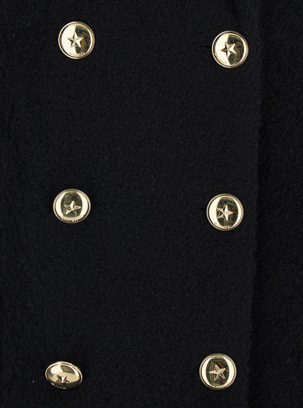 Canederli Black Double-Breasted Coat With Wide Notched Revers Wool Woman Polyester Acrylic