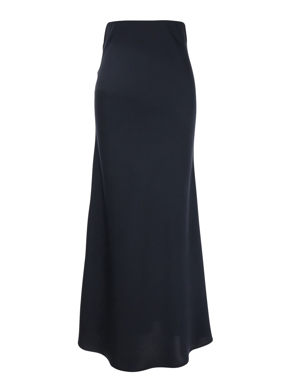 Blue Long Skirt with Volant Detail at the End in Satin Woman Blu Polyester