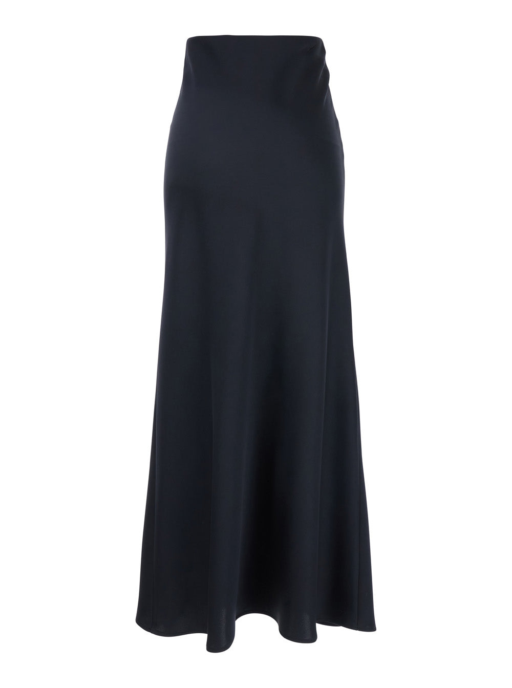 Blue Long Skirt with Volant Detail at the End in Satin Woman Blu Polyester