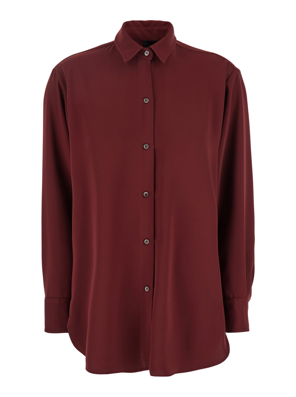 Bordeaux Shirt with Classic Collar in Tech Fabric Woman Polyester And Blouses