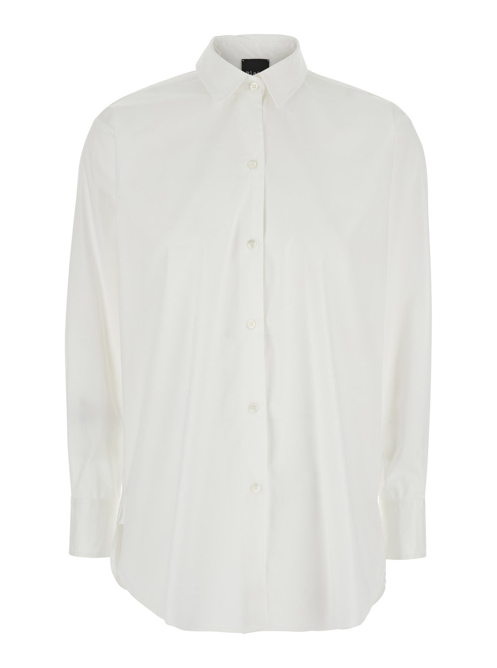 White Shirt with Classic Collar in Cotton Blend Stretch Woman Polyamide Elastane And Blouses