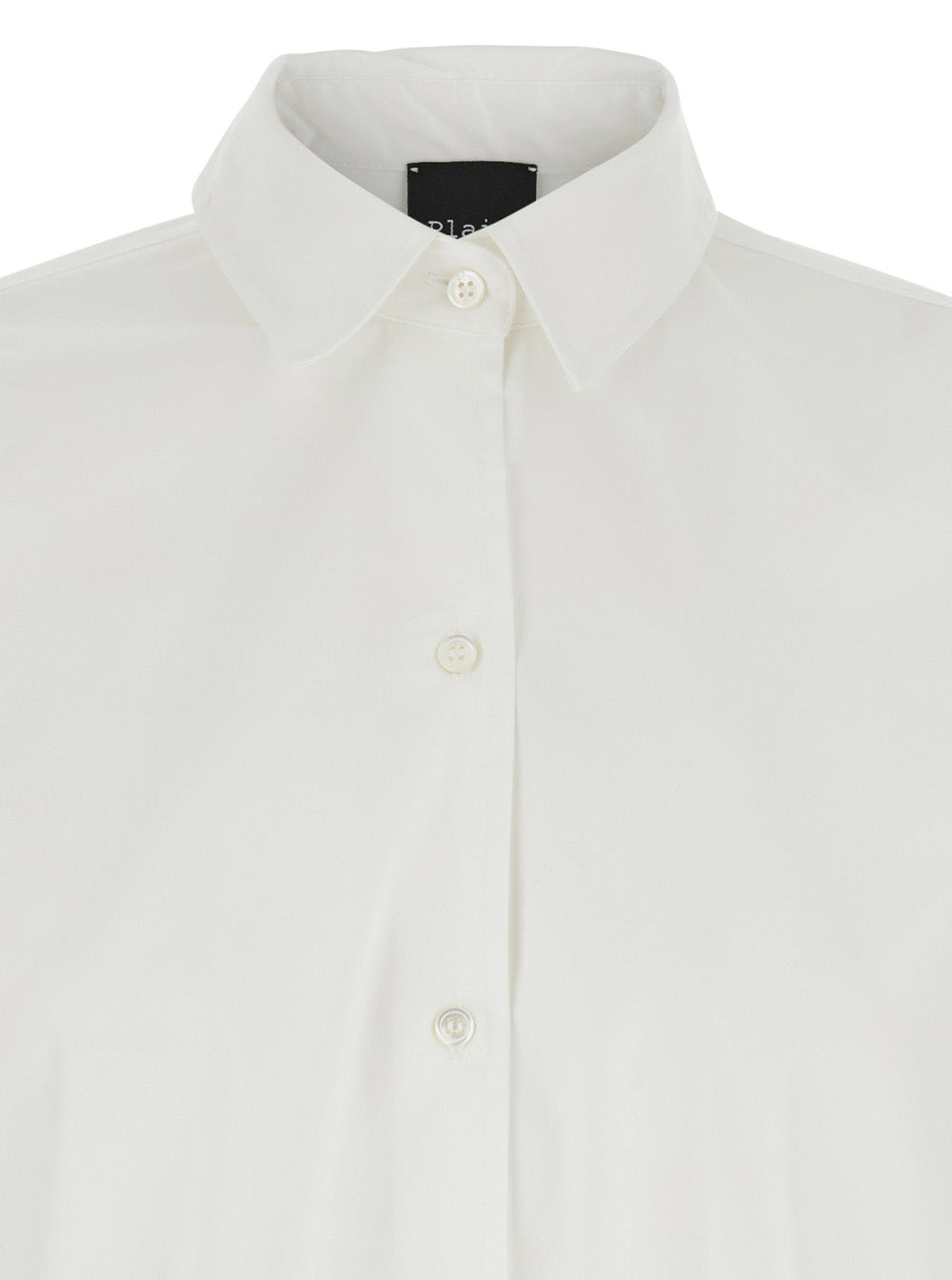 White Shirt with Classic Collar in Cotton Blend Stretch Woman Polyamide Elastane And Blouses