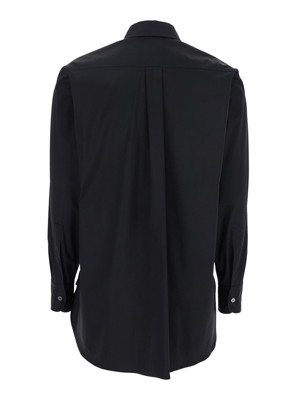 Black Shirt with Classic Collar in Cotton Blend Stretch Woman Polyamide Elastane And Blouses
