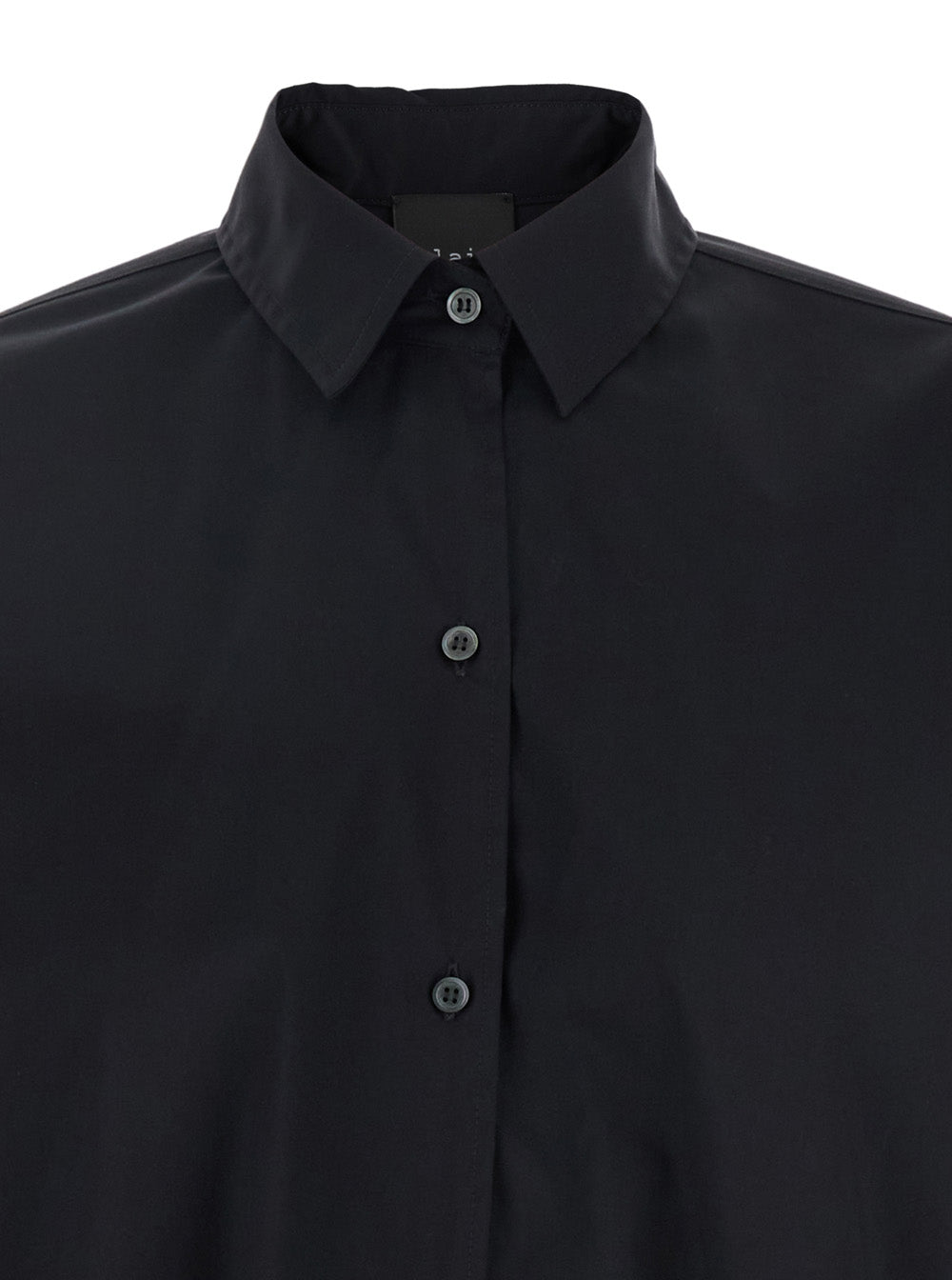 Black Shirt with Classic Collar in Cotton Blend Stretch Woman Polyamide Elastane And Blouses