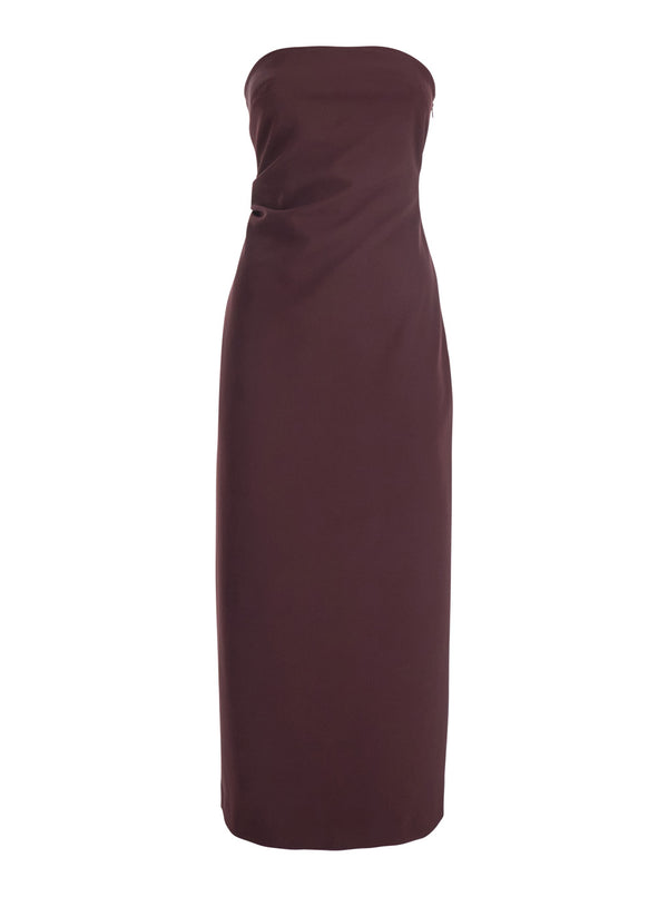 Bordeaux Bustier Dress Tech Fabric Polyester