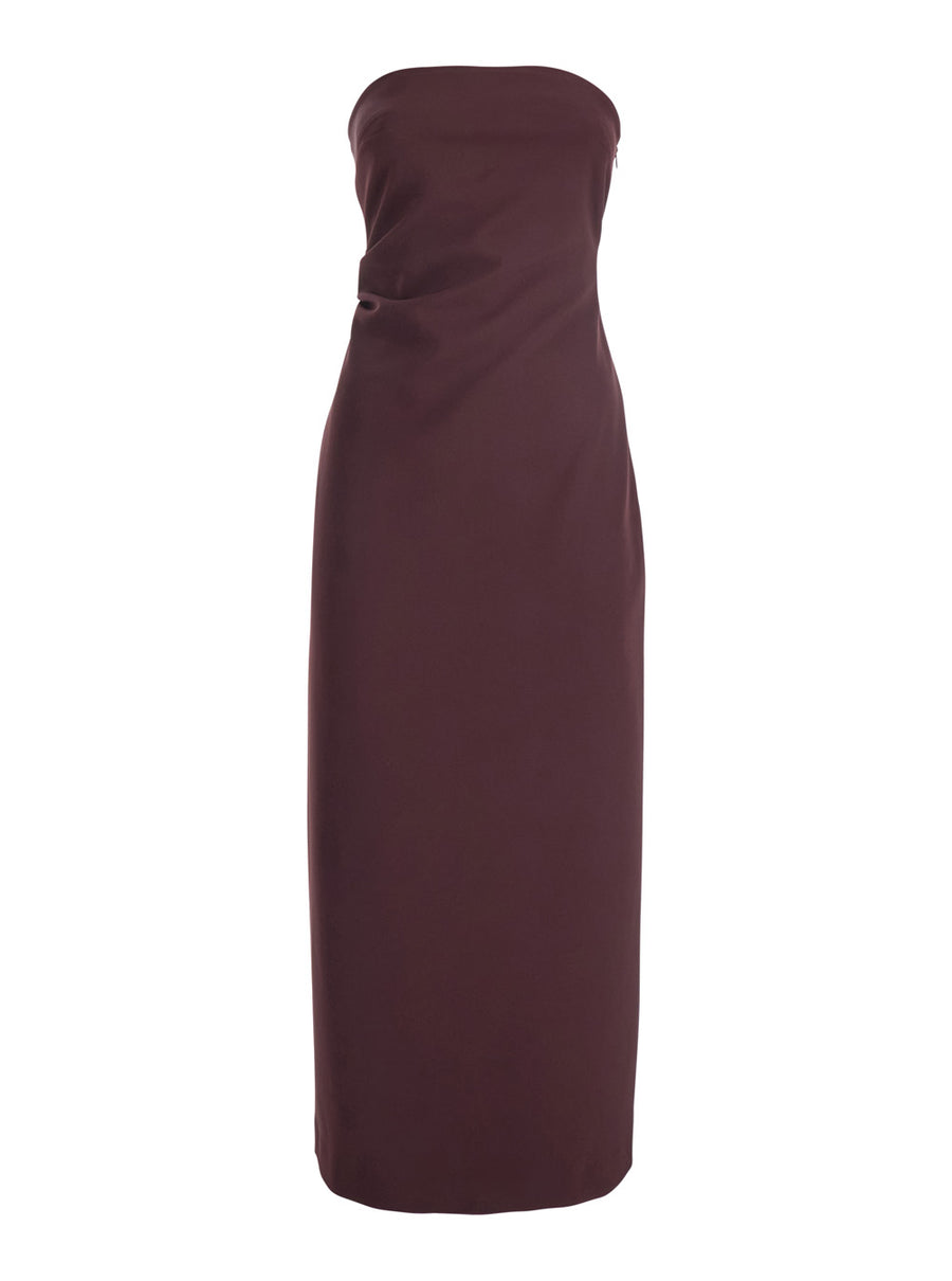 Bordeaux Bustier Dress Tech Fabric Polyester