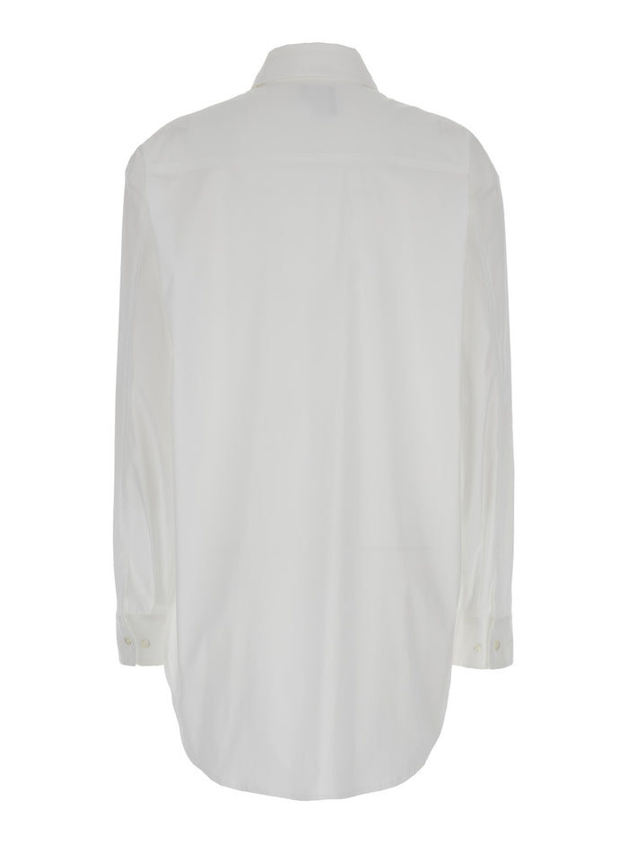 Oversized White Shirt in Cotton Woman Nylon Elastan And Blouses
