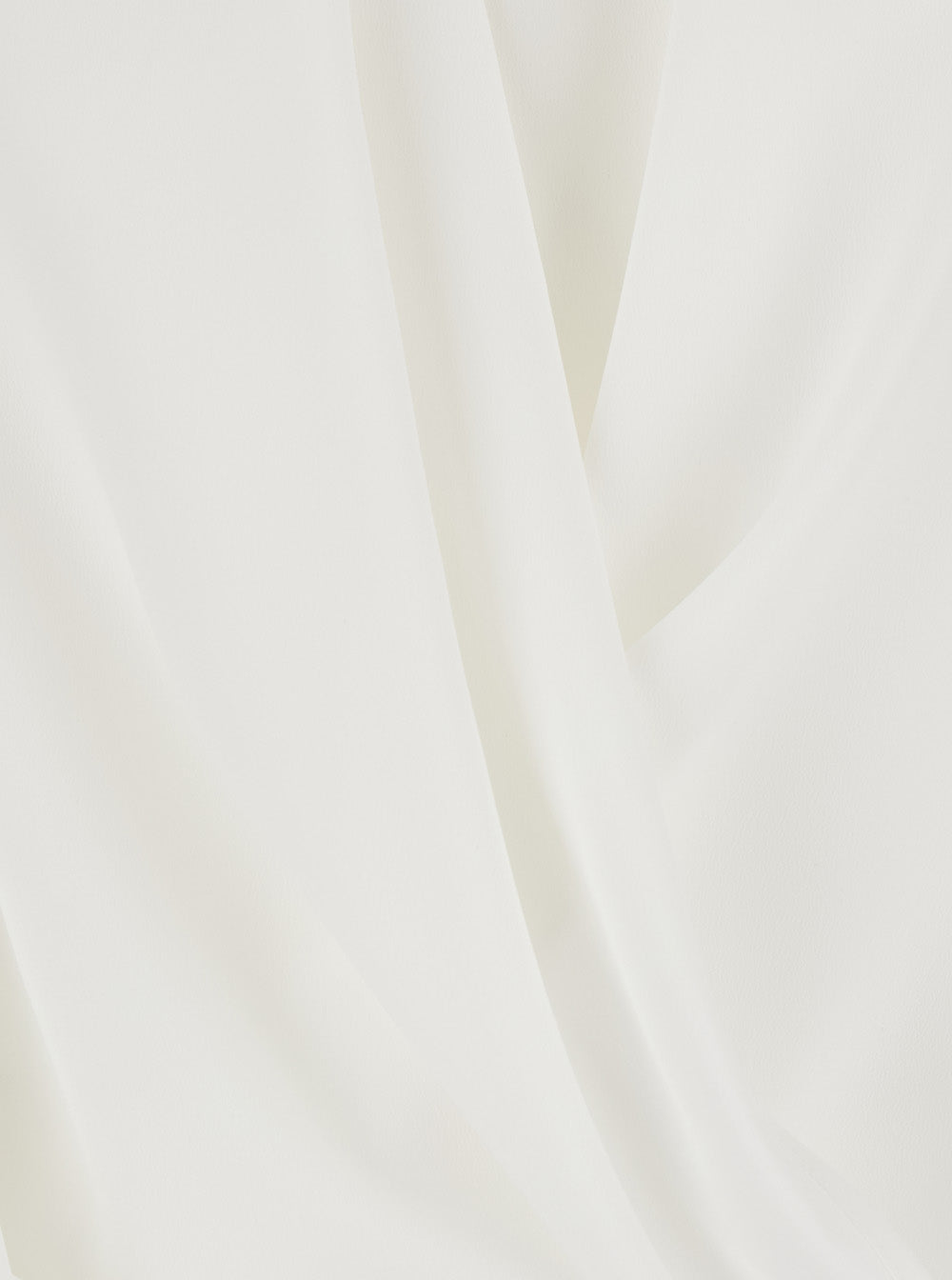 White Blouse with Front Neckline and Ruffles in Fabric Woman Acetate Silk Shirts Blouses