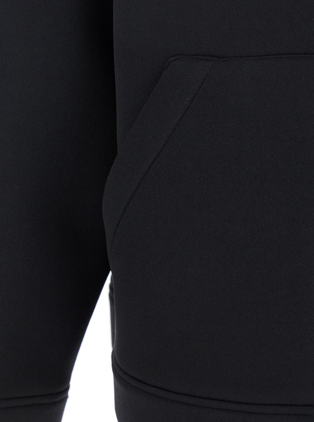 Black Jacket with Fixed Hood and Two Front Pockets in Tech Fabric Woman Polyester Elastane Outerwear
