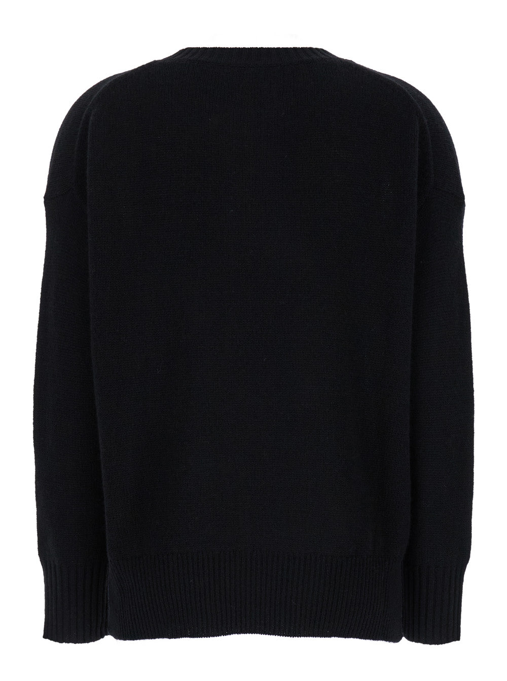 Black Crewneck Sweater Cashmere Woman Jersey