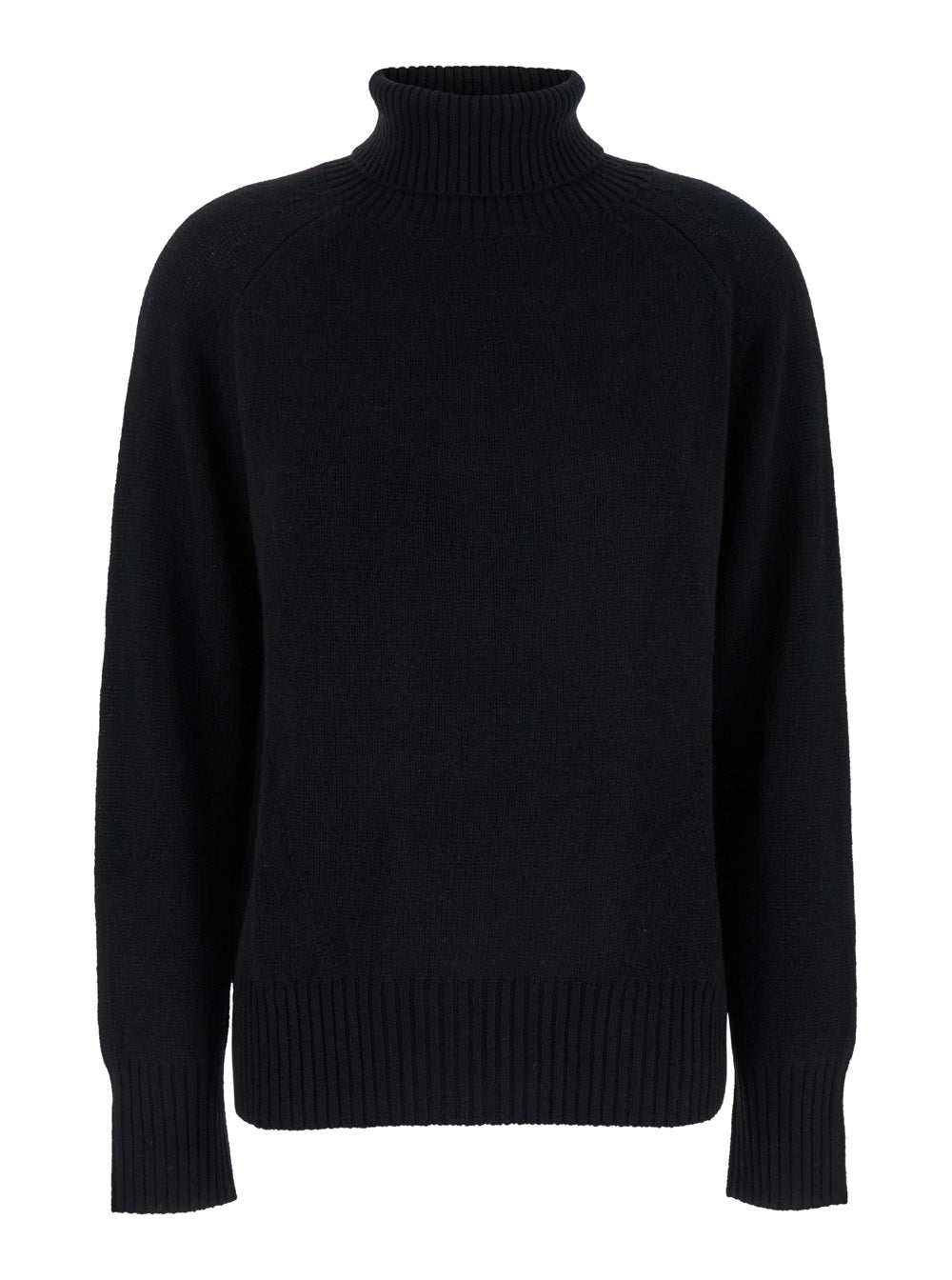 Black High Neck Sweater Cashmere Woman Jersey