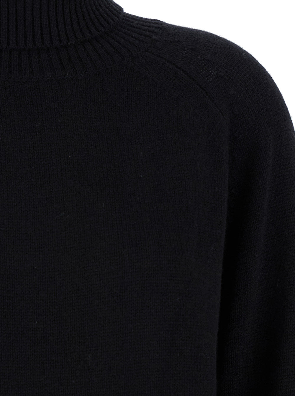 Black High Neck Sweater Cashmere Woman Jersey