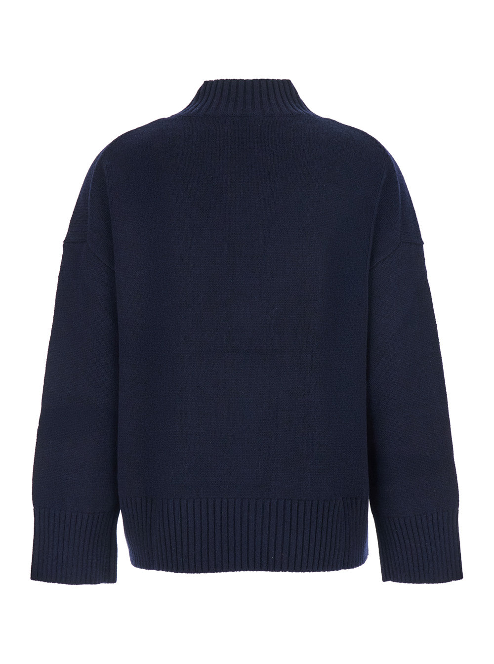 Blue Turtleneck Sweater With Dropped Shoulder Cashmere Woman Blu Jersey
