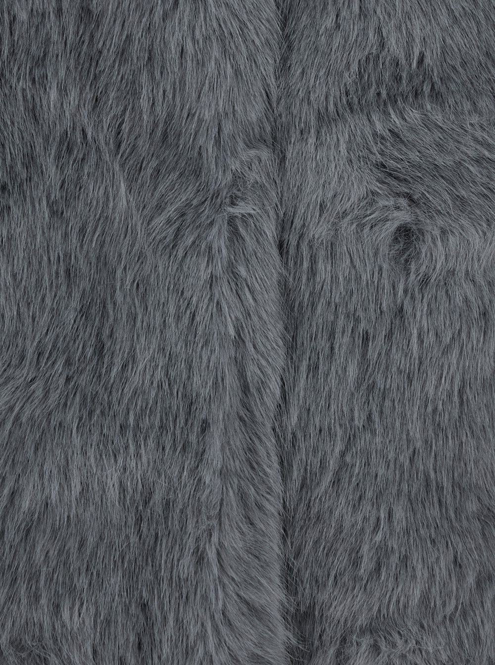 Grey Fur Jacket With High Neck And Concealed Front Closure Ecofur Woman Fake Fox Shearling Furs