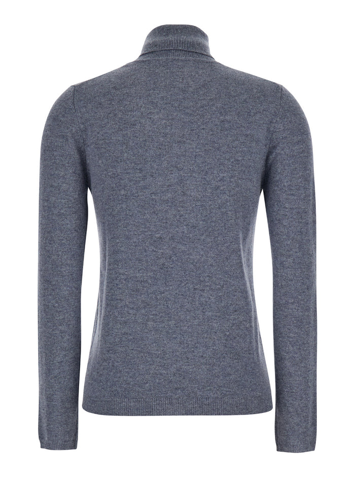 Grey Turtleneck in Cashmere Woman Jersey