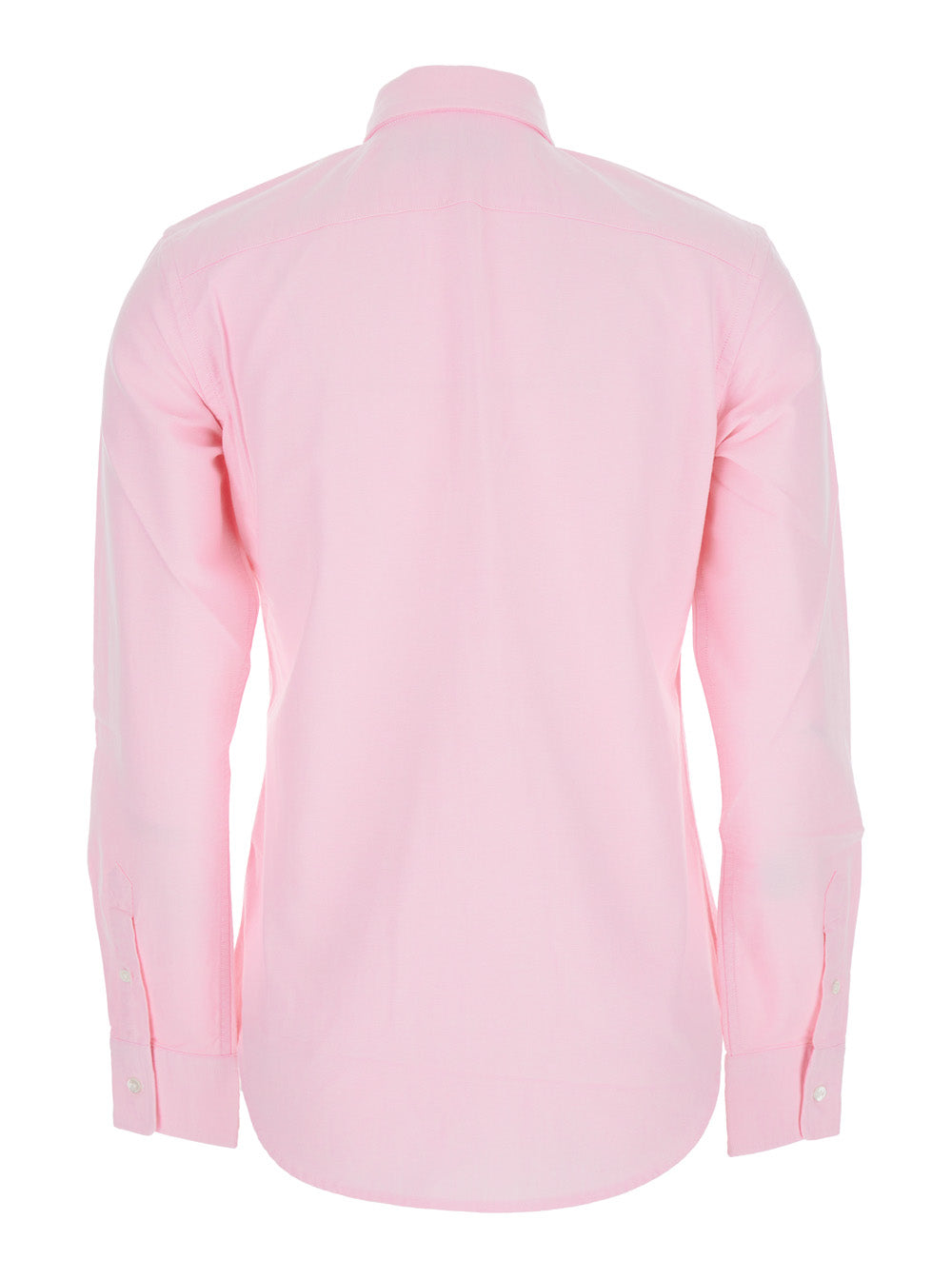 Pink Shirt with Classic Collar and Logo Embroidery on the Front in Cotton Woman Blouses