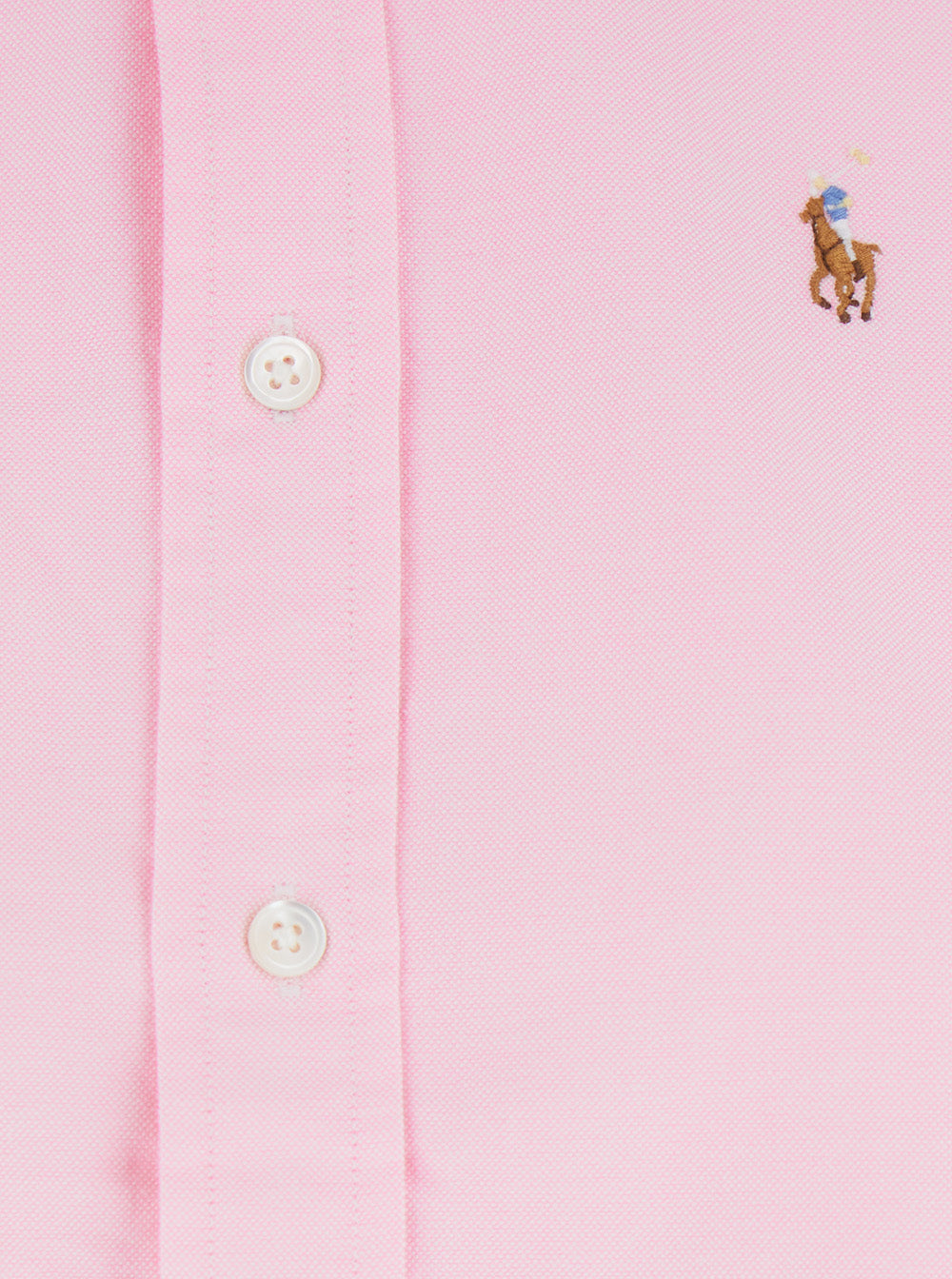 Pink Shirt with Classic Collar and Logo Embroidery on the Front in Cotton Woman Blouses