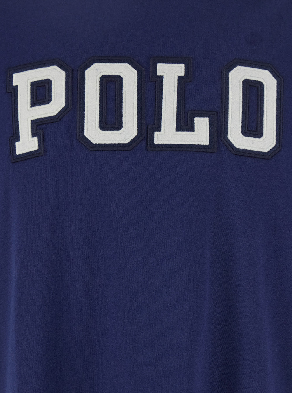 Blue Crewneck T-Shirt with Logo Lettering on the Fornt and Pony Embroidery Front in Cotton Man Blu Tshirts Polo Shirts