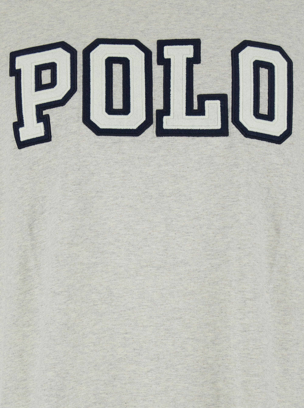 Grey Crewneck T-Shirt with Logo Print on the Front in Cotton Man Tshirts And Polo Shirts