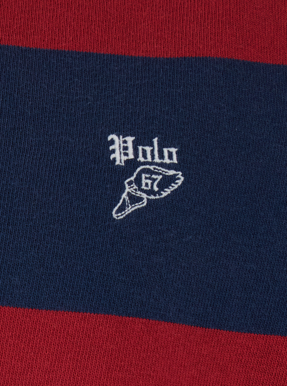Rugby Multicolor Polo Shirt with Logo Embroidery on the Front and All-Over Striped Motif in Cotton Man Tshirts