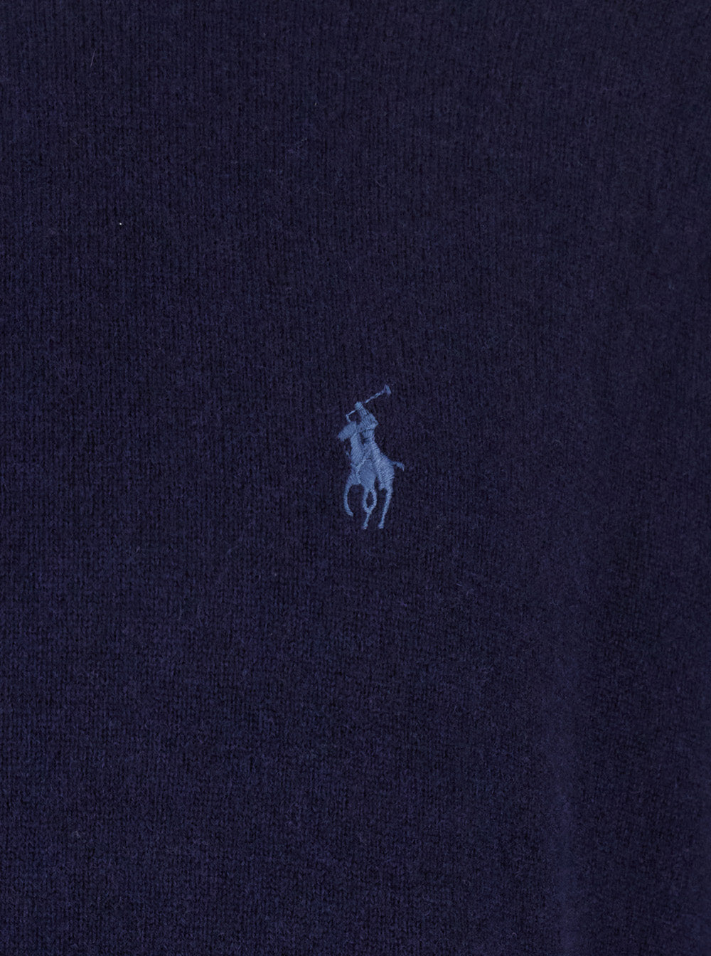 Blue Cardigan With High Neck And Pony Embroidery On The Front Wool Man Blu Jersey