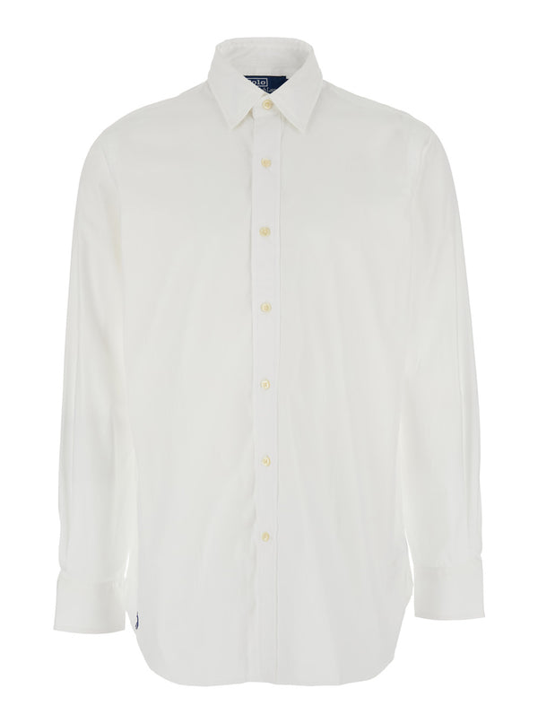Custom Fit White Shirt With Embroidery Cotton