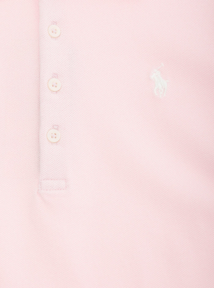 Pink Polo Shirt with Embroidered Pony Logo on the Front in Cotton Girl Tshirts And