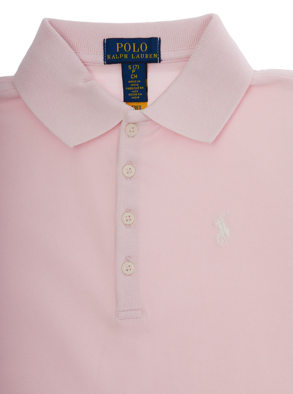 Pink Polo Shirt with Embroidered Pony Logo on the Front in Cotton Girl Tshirts And