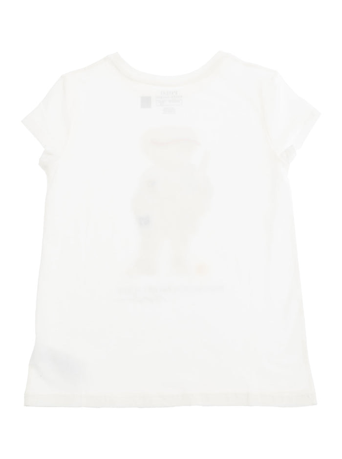 White Crewneck T-Shirt With Maxi Logo Print On The Front Cotton Woman Tshirts And Polo Shirts