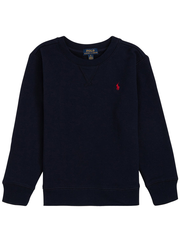Blue Cotton Sweatshirt with Logo Polo Ralph Lauren Kids Boy Blu Polyester Sweatshirts