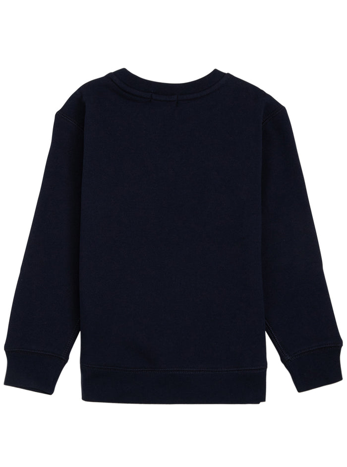 Blue Cotton Sweatshirt with Logo Polo Ralph Lauren Kids Boy Blu Polyester Sweatshirts