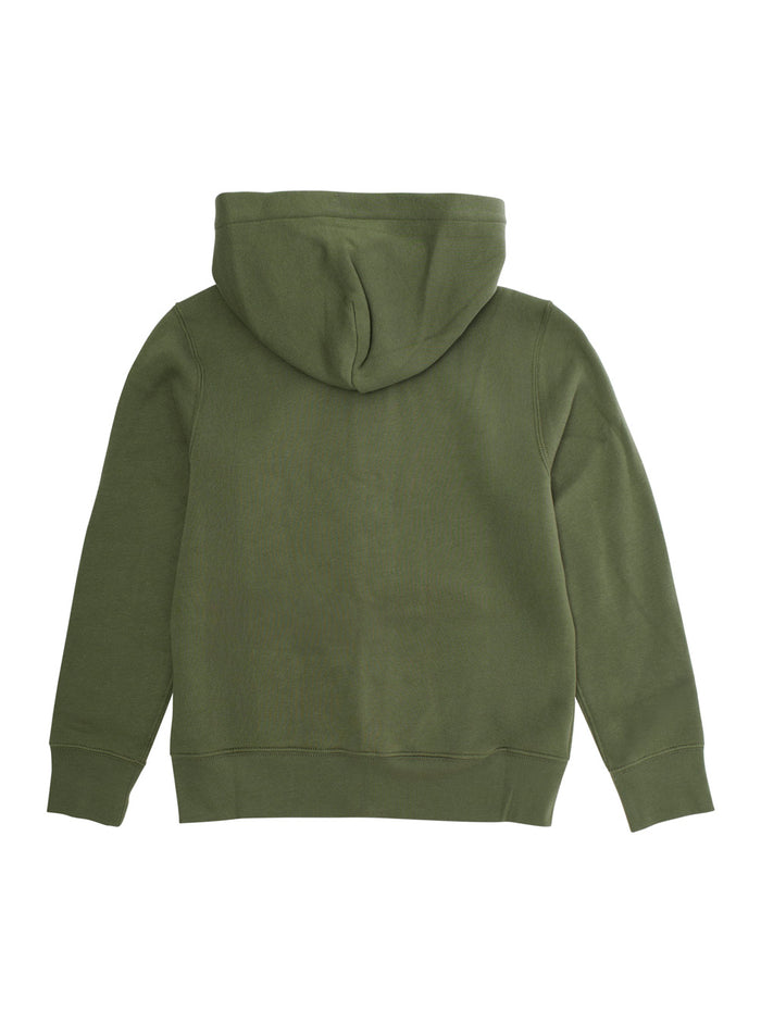Green Sweatshirt with Zip Closure and Pony Logo on Front in Cotton Boy Polyester Sweatshirts