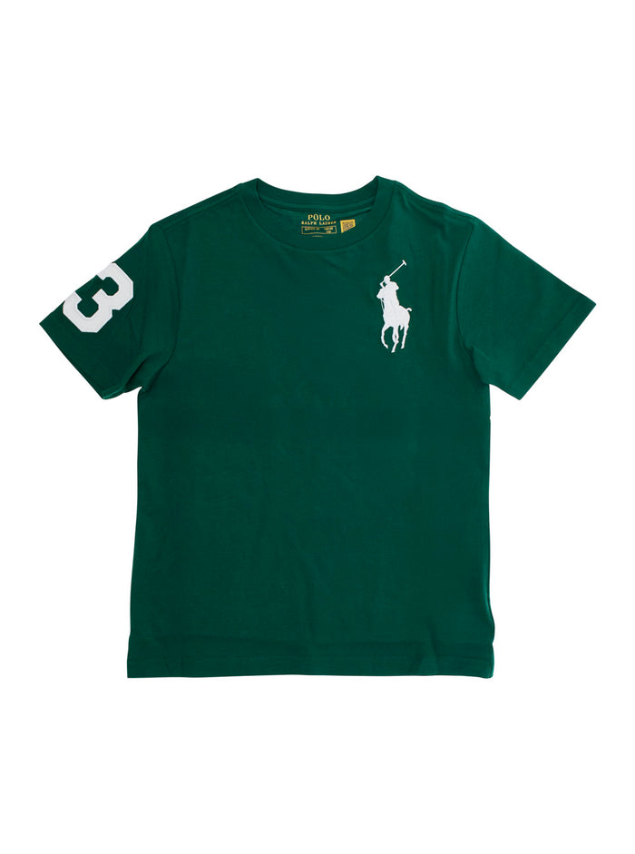 Green T-Shirt With Logo Cotton Boy Tshirts And Polo Shirts