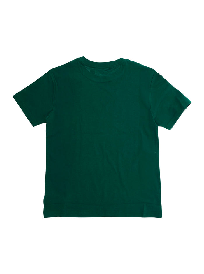 Green T-Shirt With Logo Cotton Boy Tshirts And Polo Shirts
