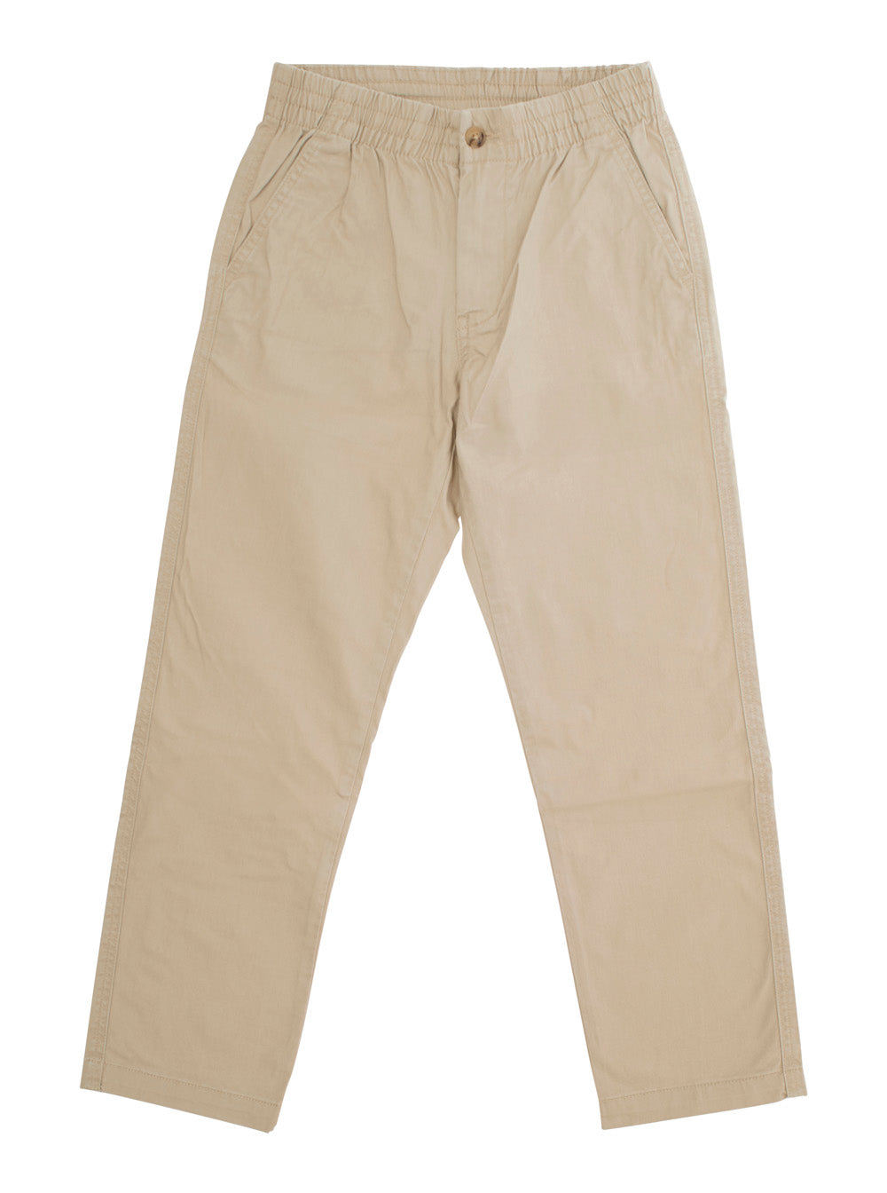 Beige Trousers With Elasticated Waist And Logo On Back Cotton Baby
