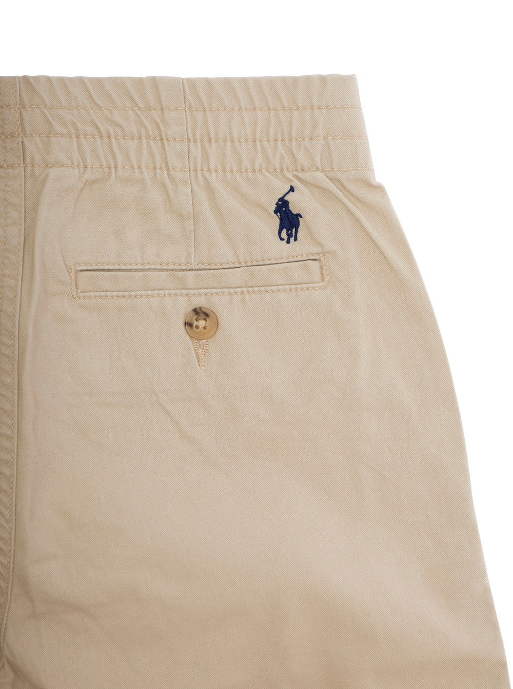 Beige Trousers With Elasticated Waist And Logo On Back Cotton Baby