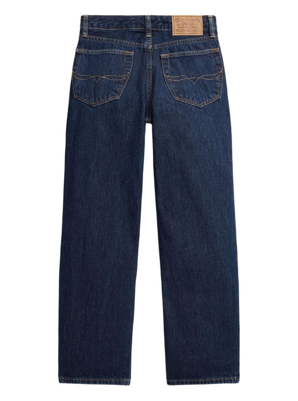 WOVEN-STRAIGHT-PANTS Blu Cotton Trousers