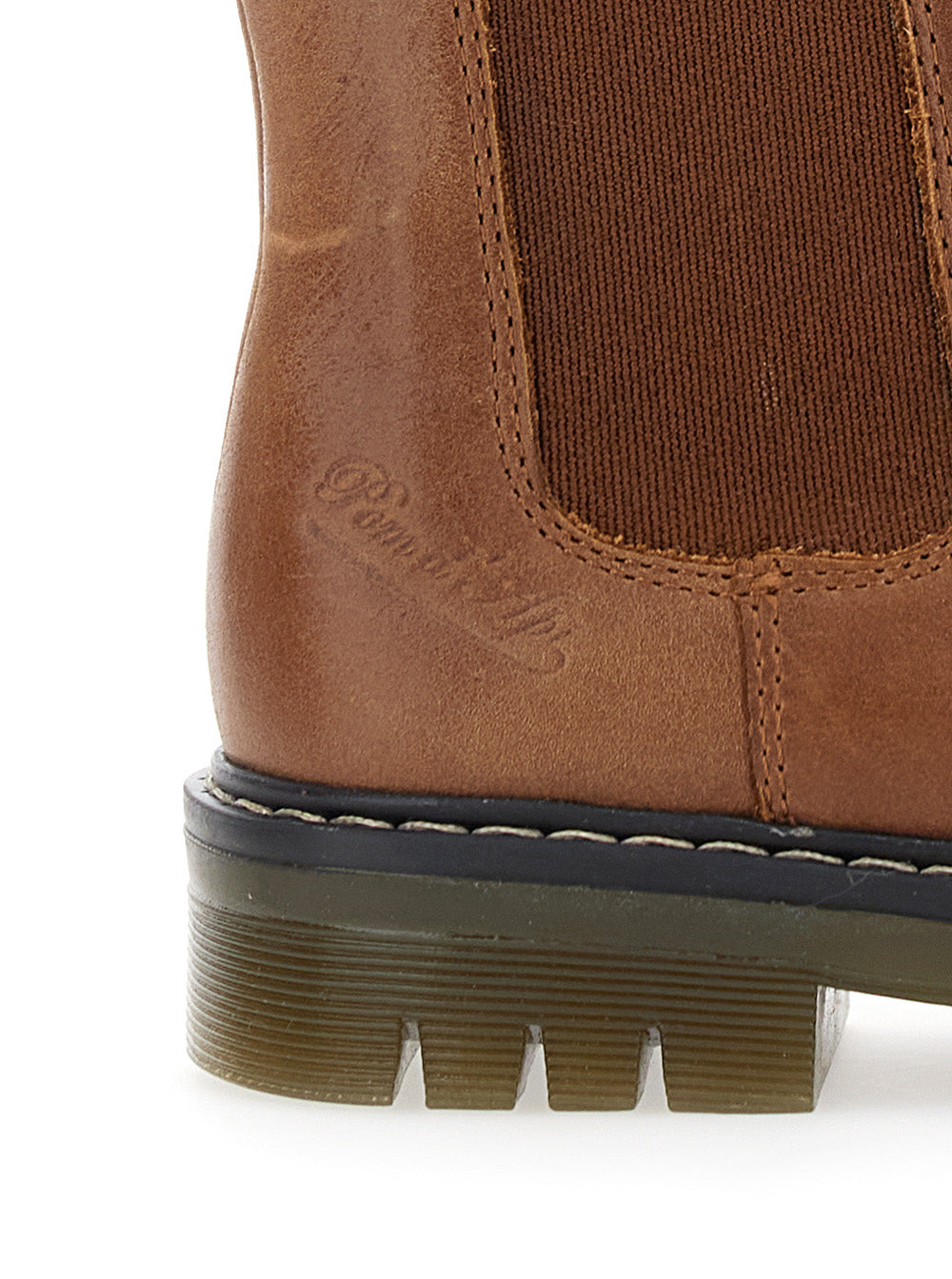 Brown Ankle Boots with Side Logo in Nubuck Leather Girl Rubber