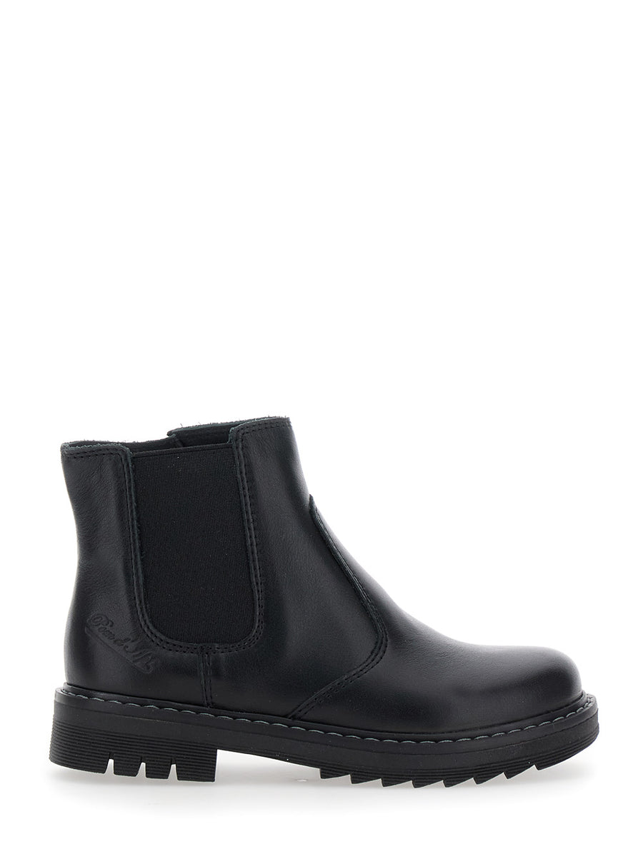 Black Ankle Boots With Logo Rubber