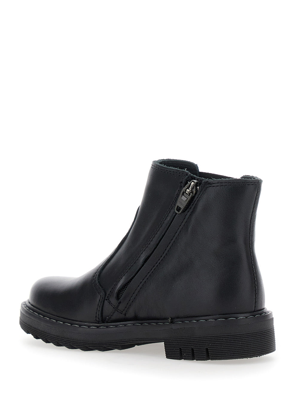 Black Ankle Boots with Side Logo in Nubuck Leather Girl Rubber