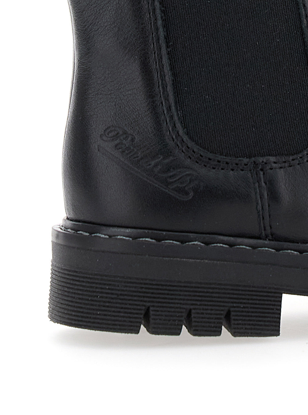 Black Ankle Boots with Side Logo in Nubuck Leather Girl Rubber