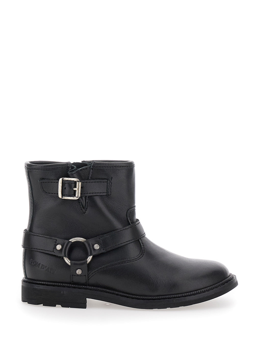 Black Ankle Boots With Harness Detail Rubber Girl