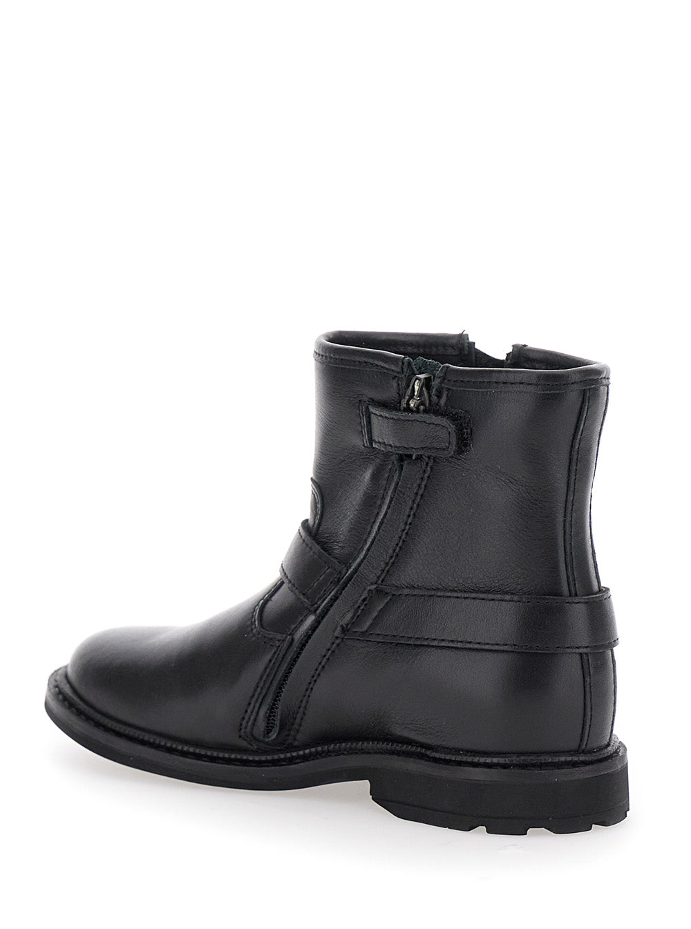 Black Ankle Boots With Harness Detail Rubber Girl