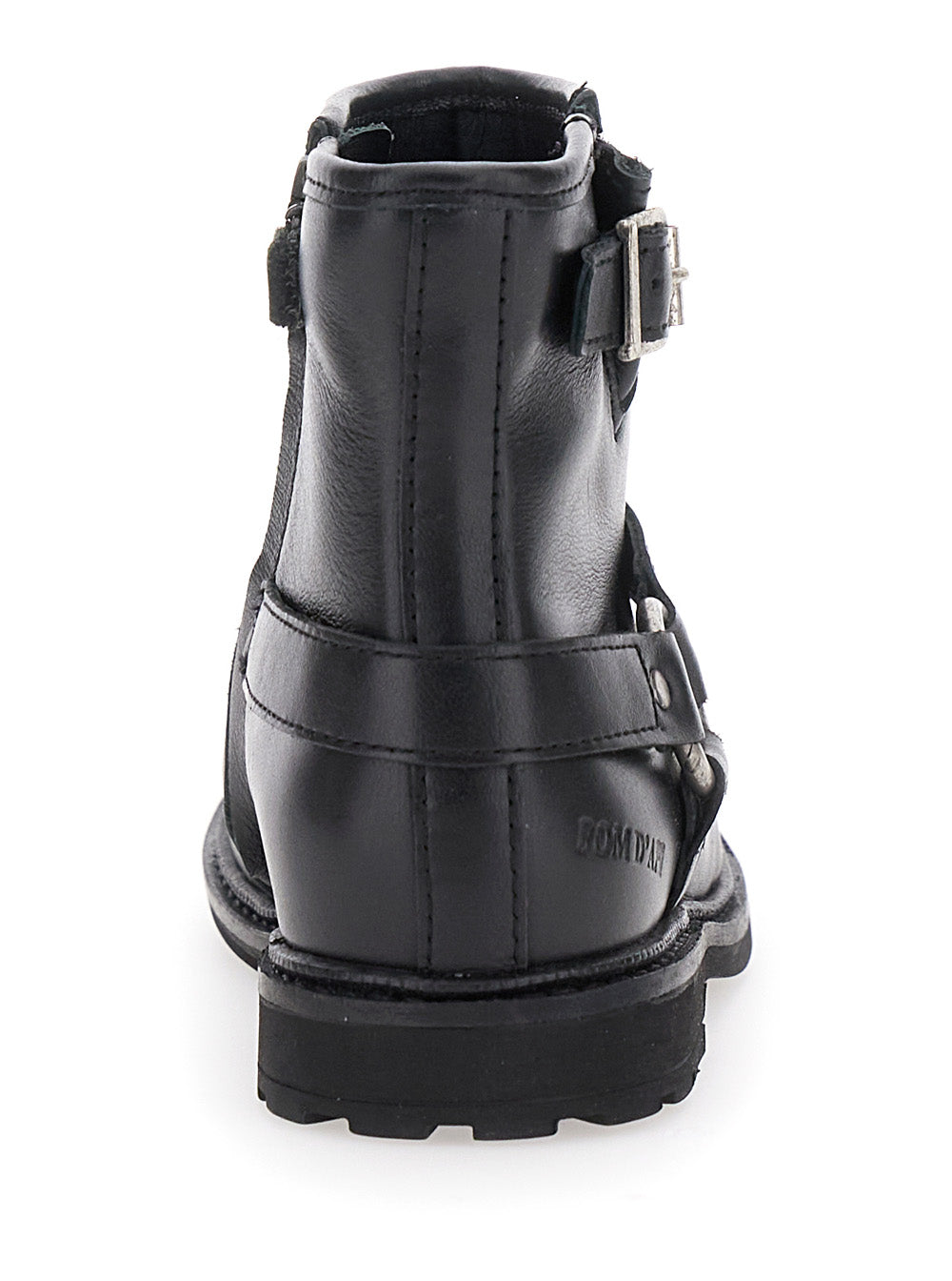 Black Ankle Boots With Harness Detail Rubber Girl