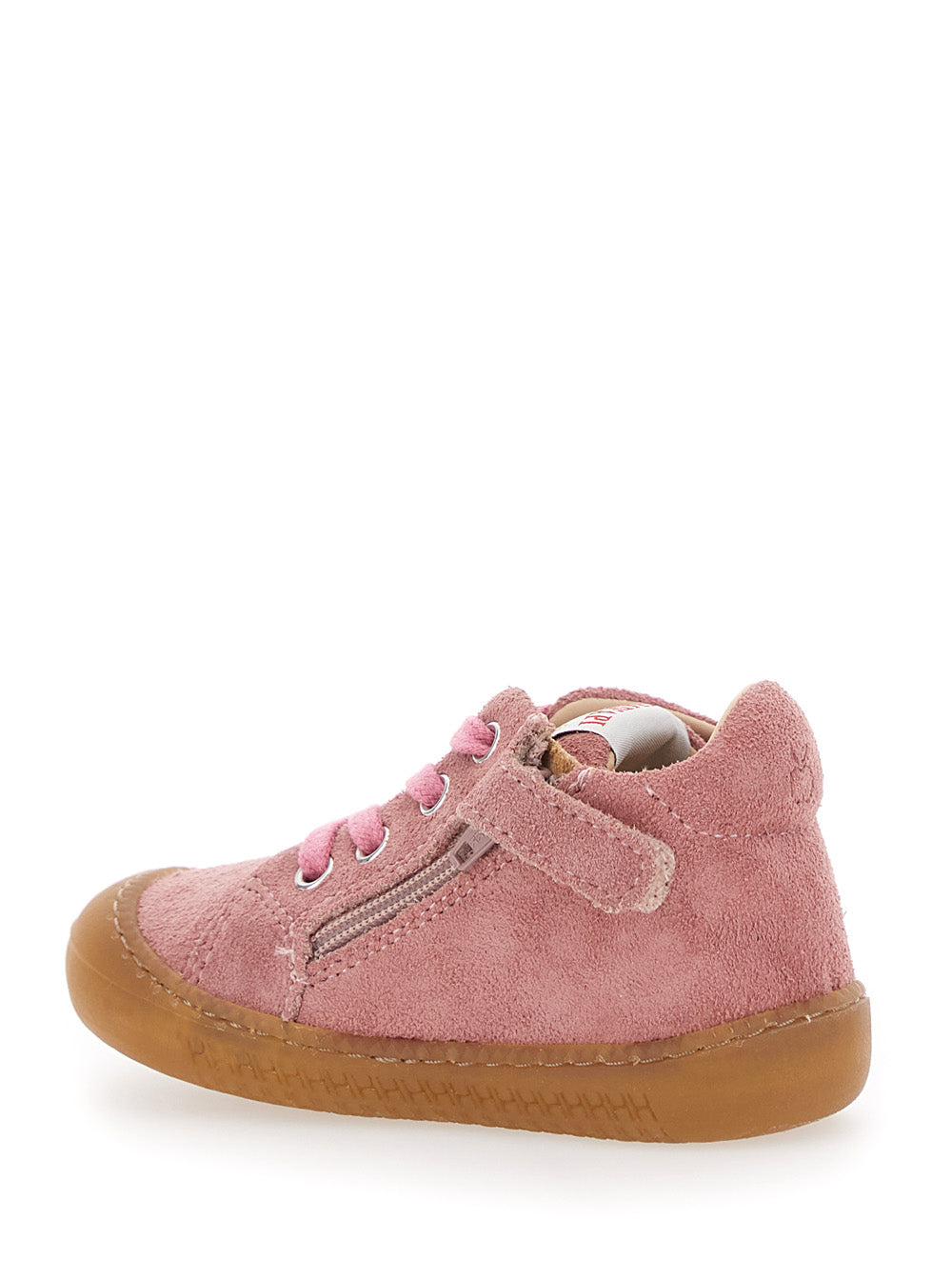 Pink Sneaker With Logo Printed On The Tongue Rubber Girl