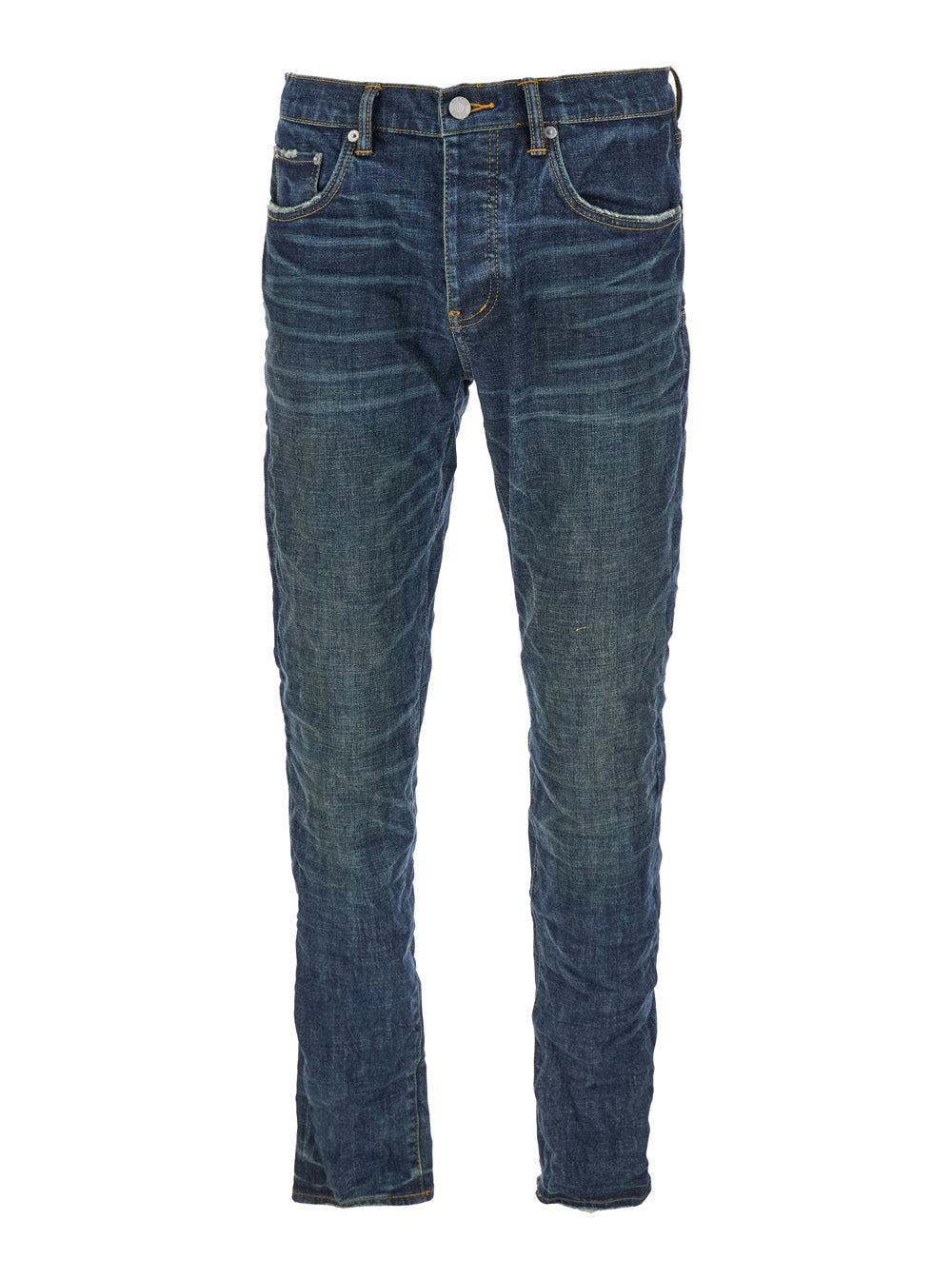 Blue Jeans with Low Rise and Stonewashed Effect in Denim Man Blu Cotton Lycra
