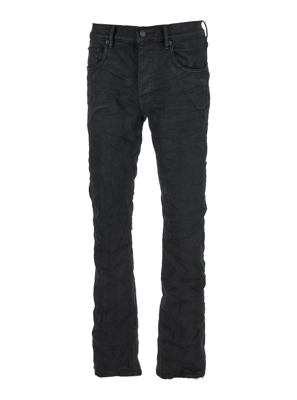 Black Jeans with Flare Leg and Logo Patch on the Rear in Denim Man Cotton Lycra